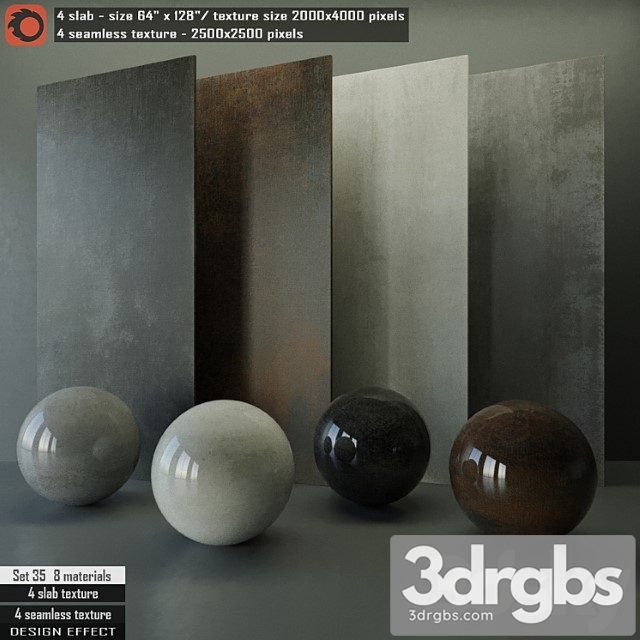 Design effect slab & seamless texture set 35 3dsmax Download - thumbnail 1