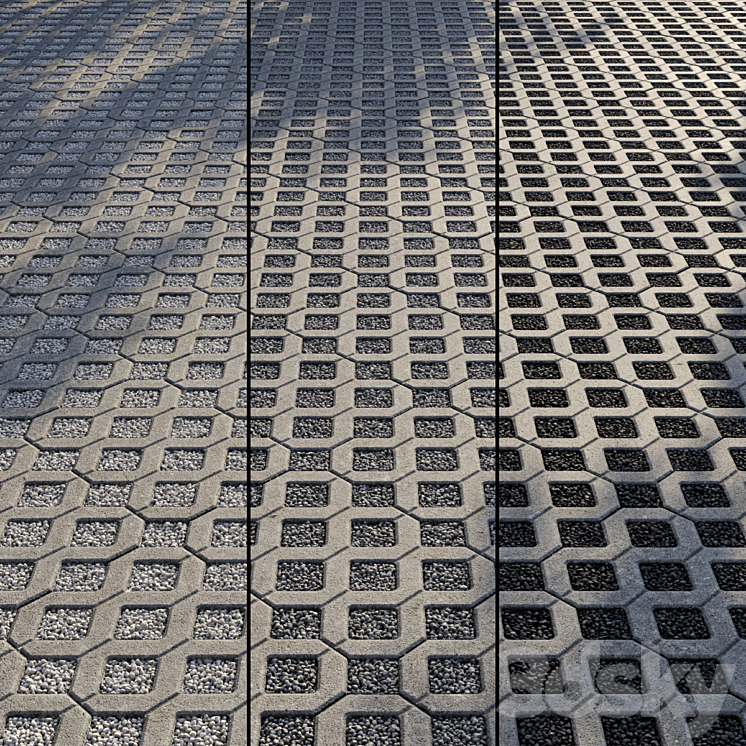 Eco paving Type 2 Set 1 3DS Max Model - thumbnail 1