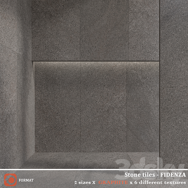 FIDENZA graphite gray silver tan sand 3DS Max Model - thumbnail 6