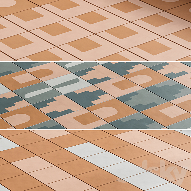 Fioranese tiles | Italian Landscape Collection 3ds Max - thumbnail 1