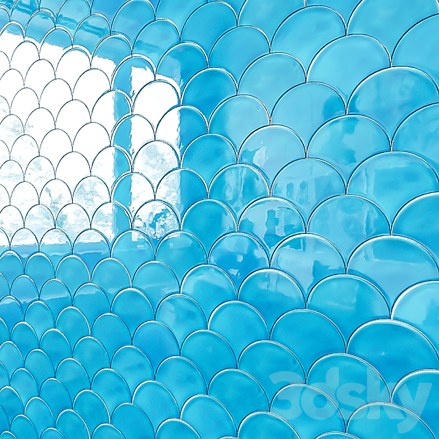 Fish Scale Tile 3DS Max Model - thumbnail 2