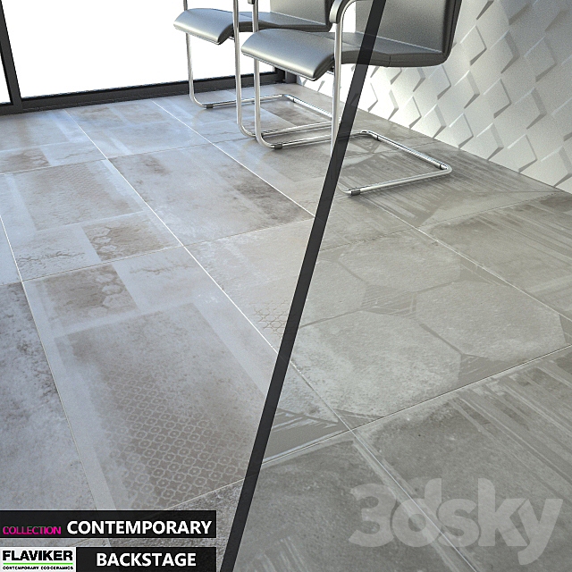 FLAVIKER COLLECTION CONTEMPORARY BACKSTAGE ASH Set 02 3DSMax File - thumbnail 1