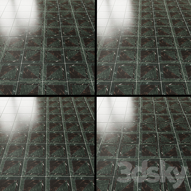 GeoMarble Lados Thassos Sabbia Polished Marble Mosaic 3DS Max Model - thumbnail 2