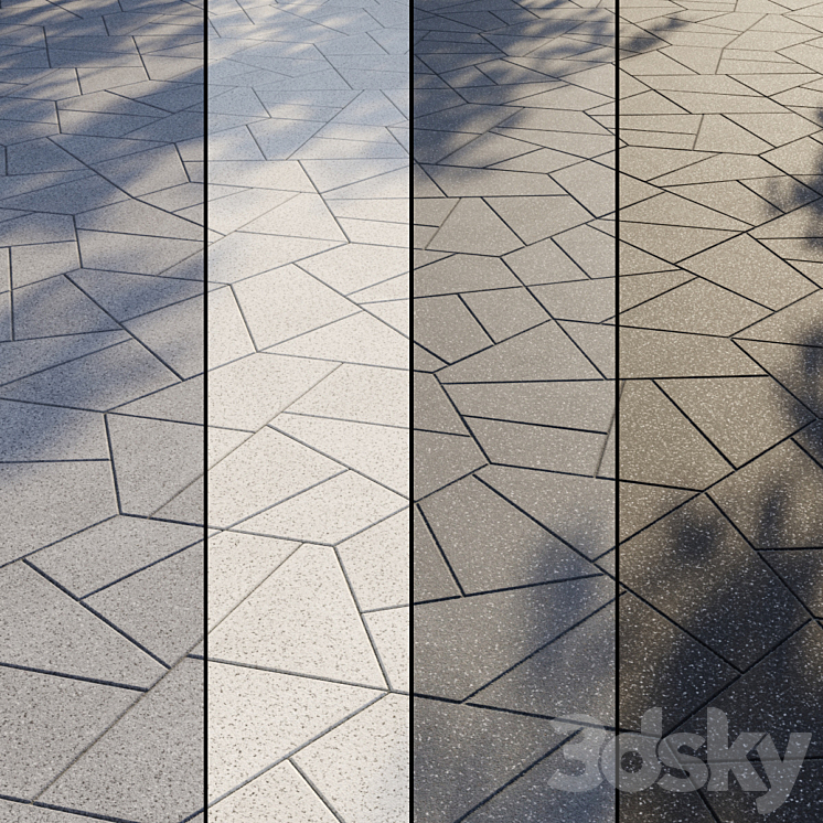 Granite paving Type 10 3DS Max Model - thumbnail 2