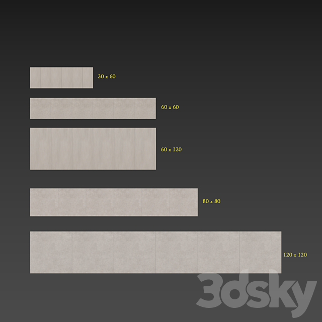 Grespania Ceramica PANGEA cemento 3DS Max Model - thumbnail 2