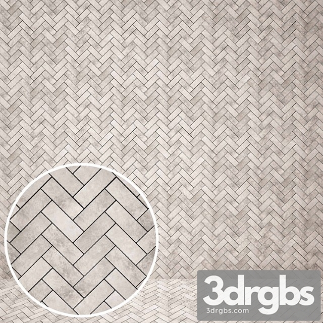 Iris cube mosaic chevron white 3dsmax Download - thumbnail 1