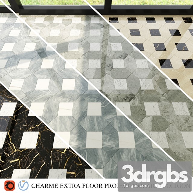 Italon Charme Extra Floor Mosaico Poligon 3dsmax Download - thumbnail 1