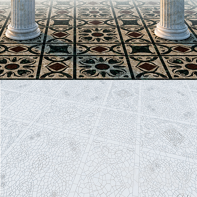 marble mosaic tiles 3ds Max - thumbnail 3