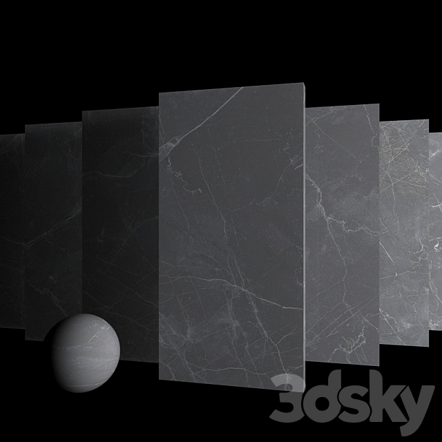 Marble set maison gray 3DS Max Model - thumbnail 3