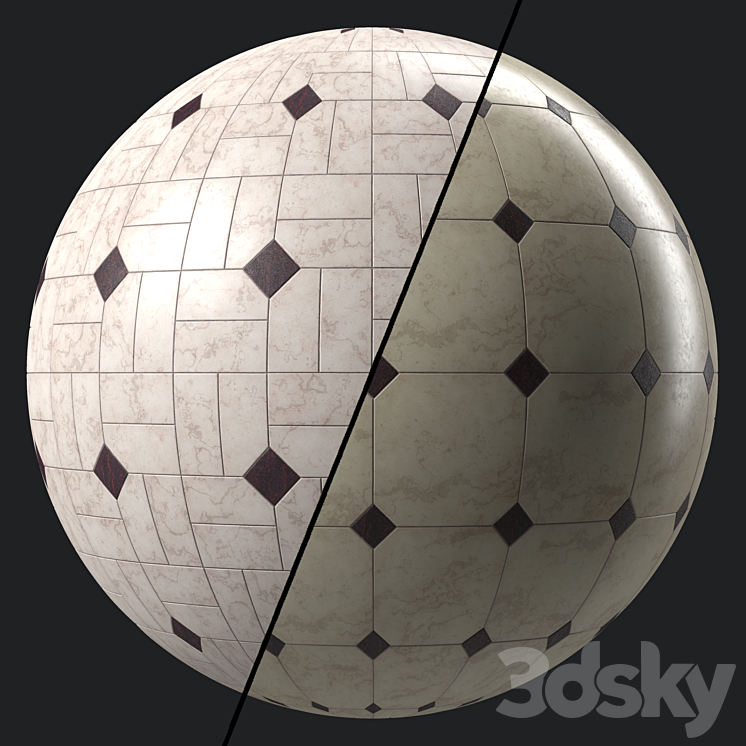 Marble Tile Materials 16- Pbr 4k Seamless 3DS Max Model - thumbnail 1