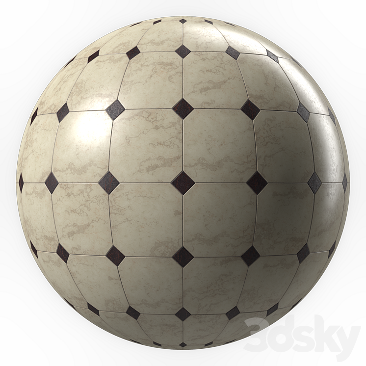 Marble Tile Materials 16- Pbr 4k Seamless 3DS Max Model - thumbnail 2