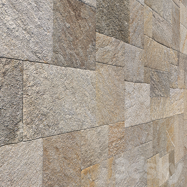 Mix Travertine French Pattern Stone-Wall & Floor 6K High Resolution Tileable 3DS Max Model - thumbnail 2