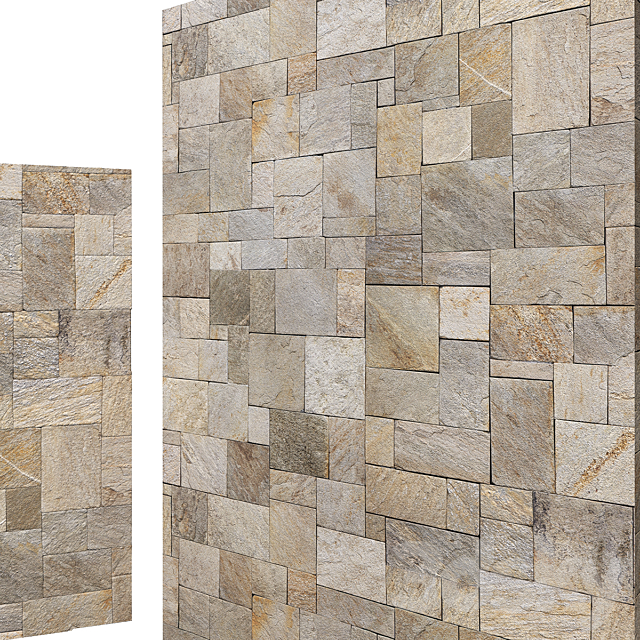 Mix Travertine French Pattern Stone-Wall & Floor 6K High Resolution Tileable 3DS Max Model - thumbnail 4