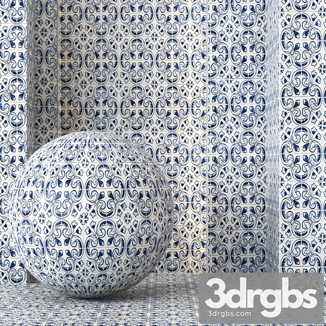 Moroccan tile texture 4k – seamless – 4 color - thumbnail 1