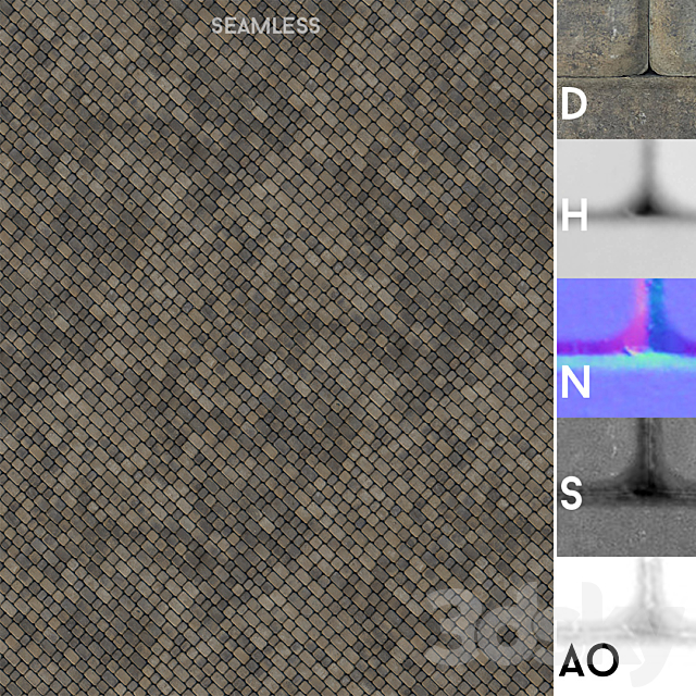 Paving slabs 03 3DS Max Model - thumbnail 5