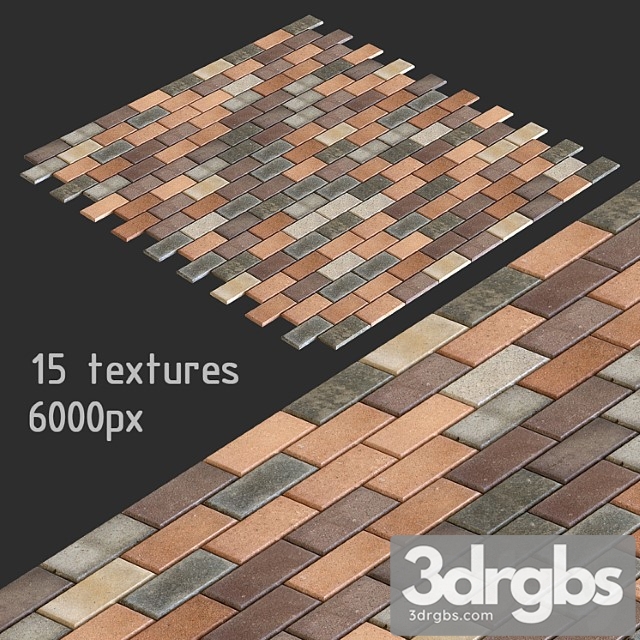 Paving Slabs 15 Textures 3dsmax Download - thumbnail 1