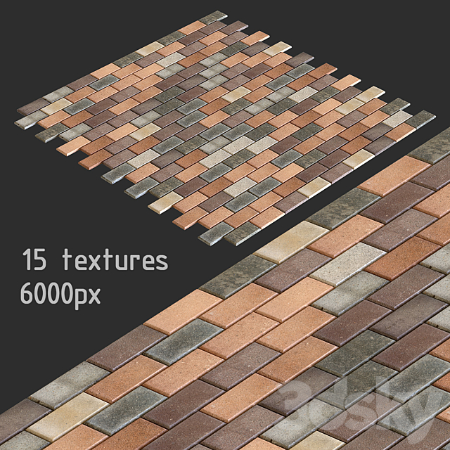 Paving slabs. 15 textures 3DSMax File - thumbnail 1