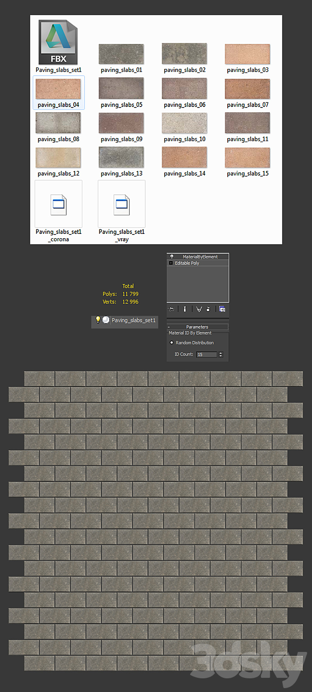 Paving slabs. 15 textures 3DSMax File - thumbnail 2