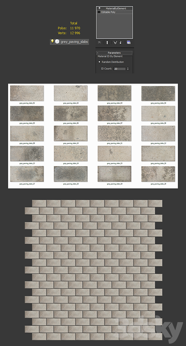 Paving slabs. 20 textures 3DS Max Model - thumbnail 2