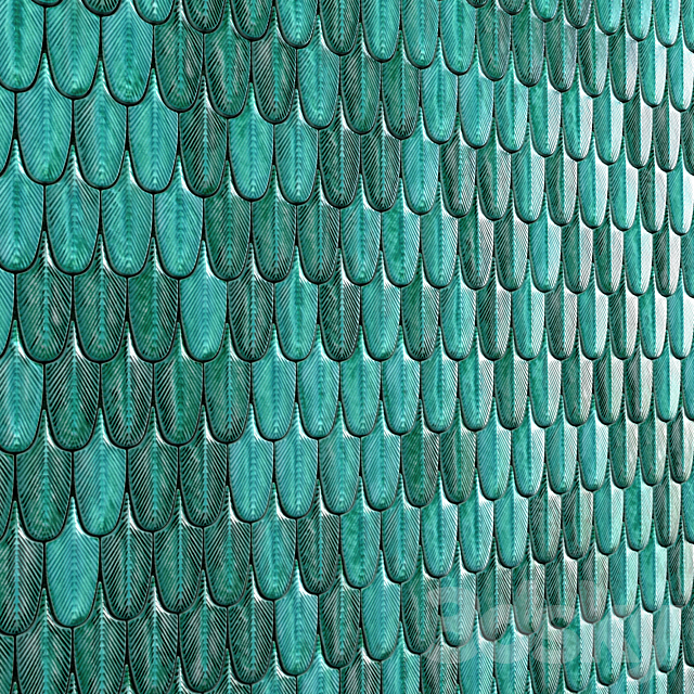 Plumage Feather Mosaic Tiles 3DS Max Model - thumbnail 2