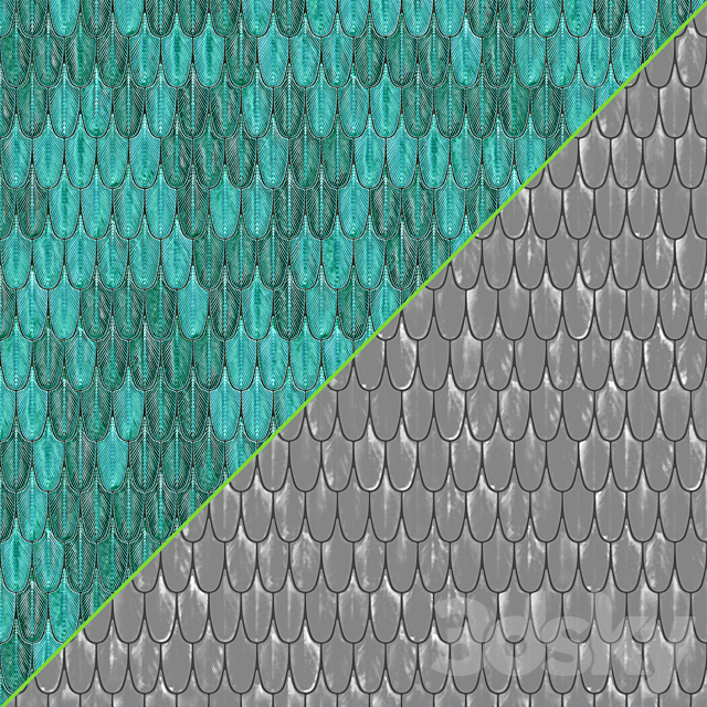 Plumage Feather Mosaic Tiles 3DS Max Model - thumbnail 4