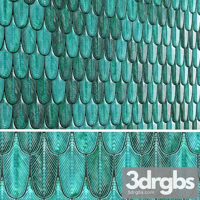 Plumage Feather Mosaic Tiles 3dsmax Download - thumbnail 1