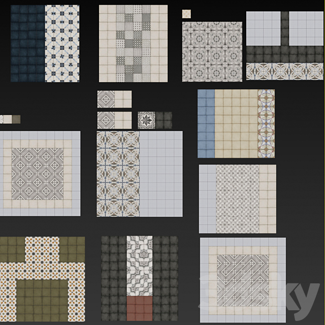 Porcelain tile collection EQUIPE ART NOUVEAU _ EKIPE AR NUVO 20×20 3DSMax File - thumbnail 5