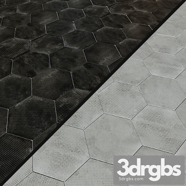 Porcelain tile equipe urban hexagon melange 5 options 3dsmax Download - thumbnail 1