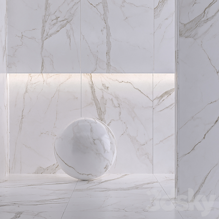 Porcelain tile Laminam CALACATTA ORO VENATO. 3000×1000 mm. 3DS Max - thumbnail 1