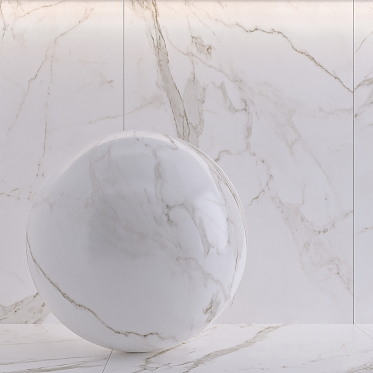 Porcelain tile Laminam CALACATTA ORO VENATO. 3000×1000 mm. 3DS Max - thumbnail 2