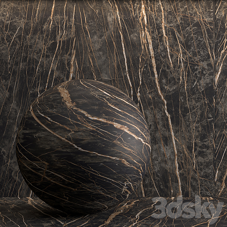 Porcelain tile Laminam Noir Desire. 3000×1000 mm. 3DS Max Model - thumbnail 2