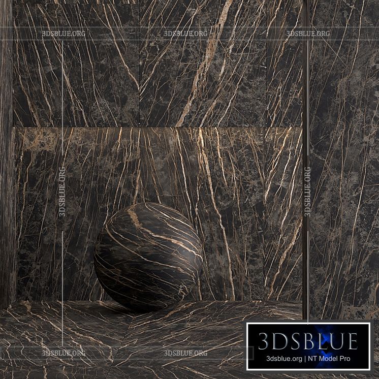 Porcelain tile Laminam Noir Desire. 3000×1000 mm. 3DS Max - thumbnail 3