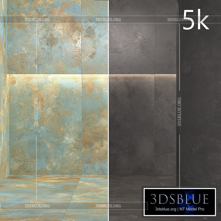 Porcelain tile Laminam OSSIDO VERDERAME NERO. 3000×1000 mm. 3DS Max - thumbnail 3