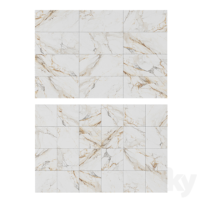 Porcelain tile Laparet Calacatta Borgini 3ds Max - thumbnail 2