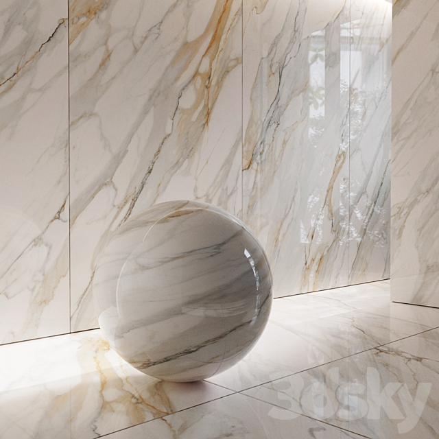 Porcelain tiles Laparet Calacatta Roma 1 3ds Max - thumbnail 3