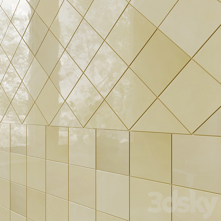 Porcelain Wall & Floor Tile Artisan Mosaic 3DS Max Model - thumbnail 2