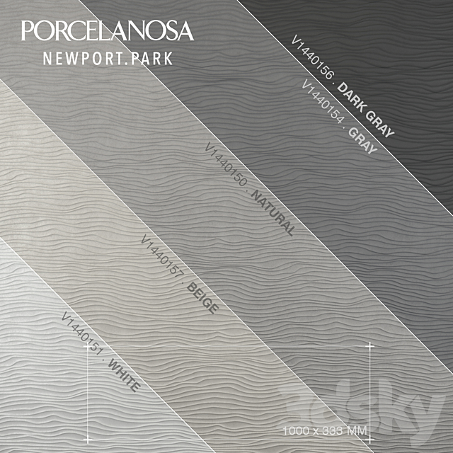 PORCELANOSA NEWPORT PARK tile wave 3DSMax File - thumbnail 2