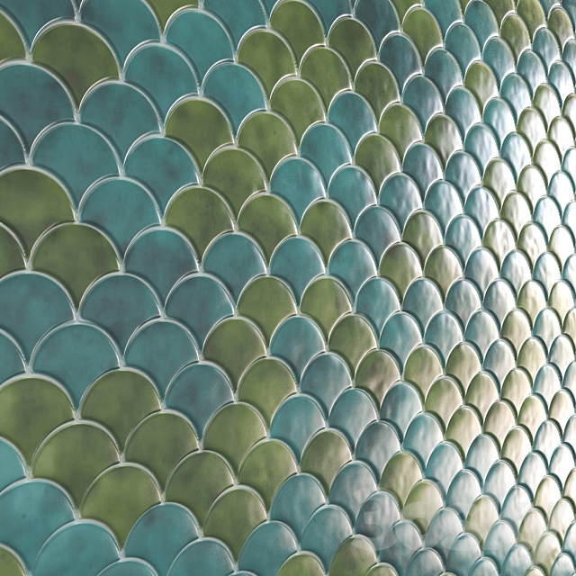 Radial Fish Scale Tiles 3DS Max Model - thumbnail 4