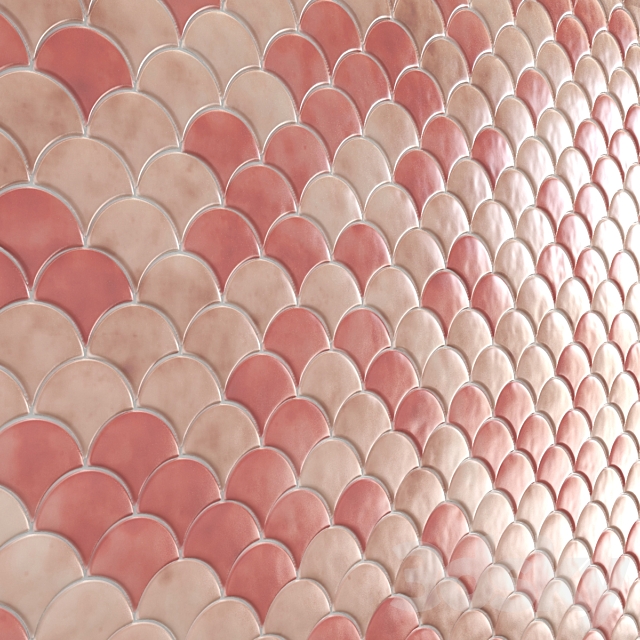 Radial Fish Scale Tiles 3DS Max Model - thumbnail 5