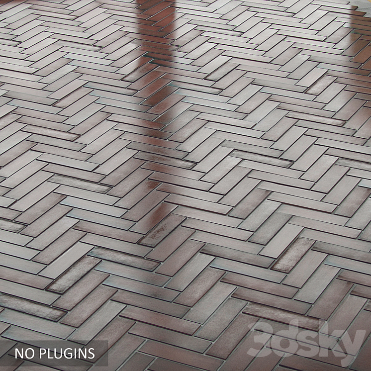 Realistic herringbone tile (no plugins) 3DS Max - thumbnail 1