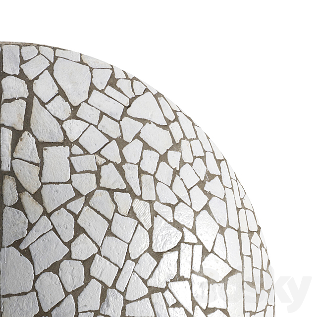 Seamless mosaic texture from chipped tiles. PBR 3DS Max Model - thumbnail 2