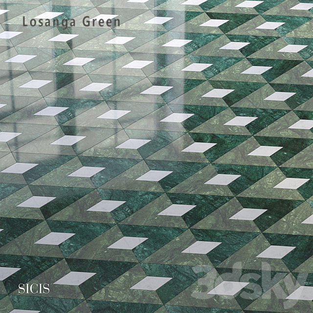 Sicis SiciStone Losanga Green 3ds Max - thumbnail 1