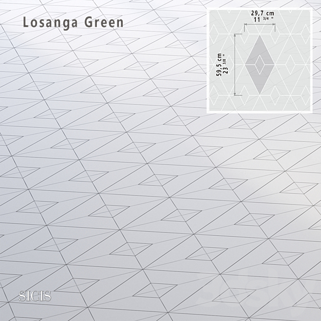 Sicis SiciStone Losanga Green 3ds Max - thumbnail 2