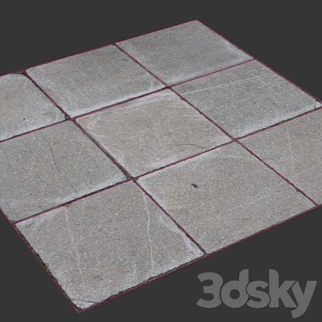 Sidewalk tile_3 3DS Max Model - thumbnail 3