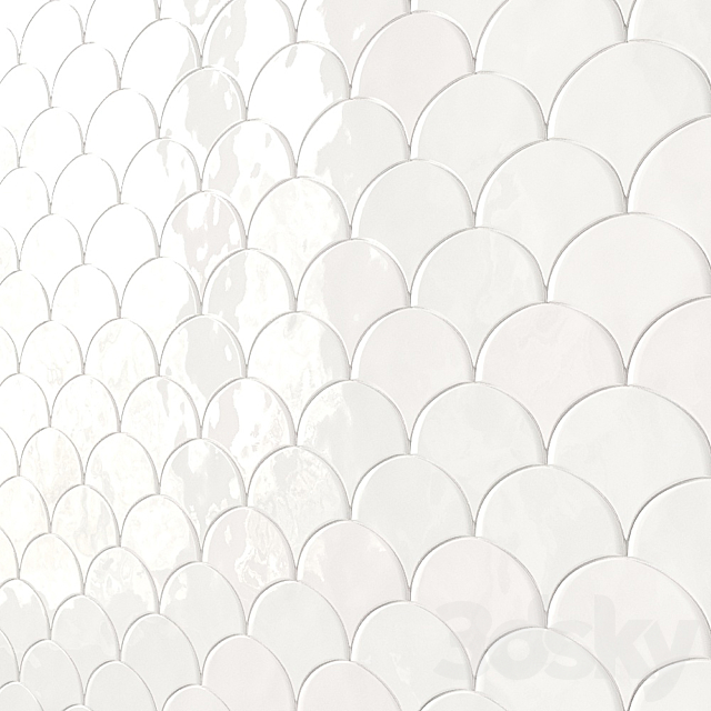 Sorrento Wave Ceramic Wall Tile 7 Types 3DS Max Model - thumbnail 5