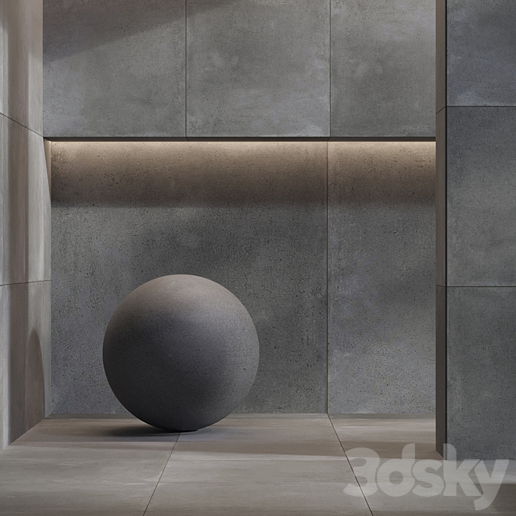 Stone tile set 32 – Tau Ceramica Cemento Oristan Grafito Natural 3DS Max Model - thumbnail 1
