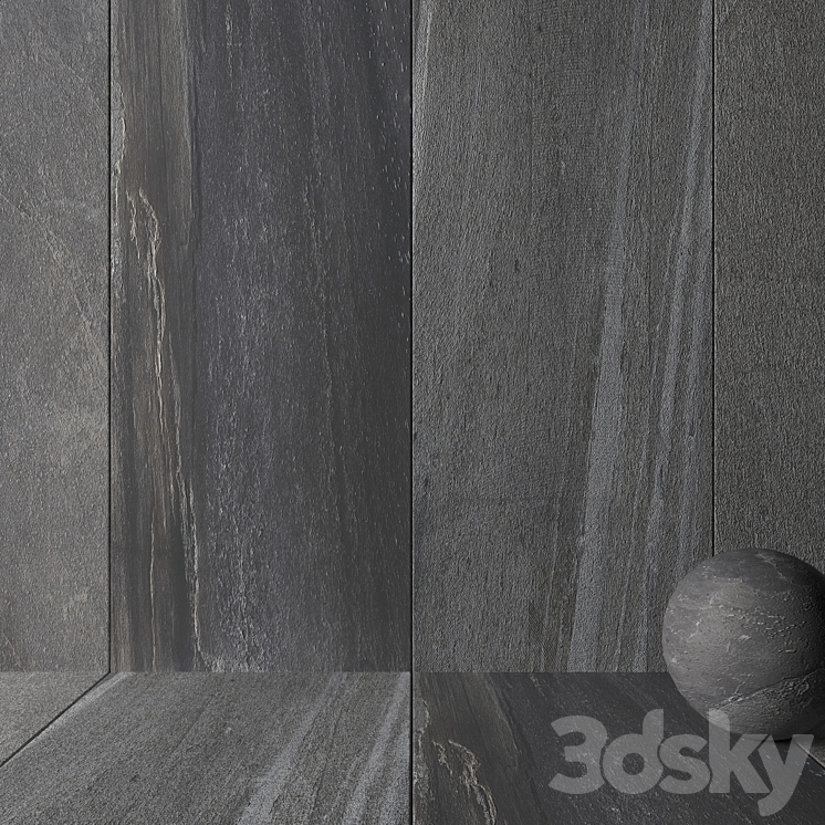 Stone Wall Santorini Gray Set 1 3DS Max Model - thumbnail 2