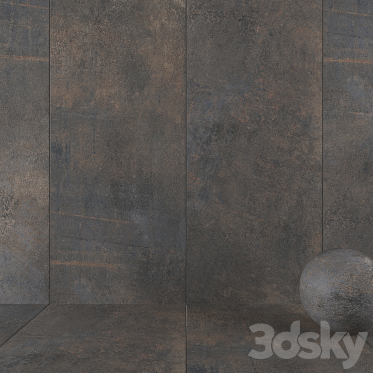 Stone Wall Tiles Etna Rust 3DS Max Model - thumbnail 1