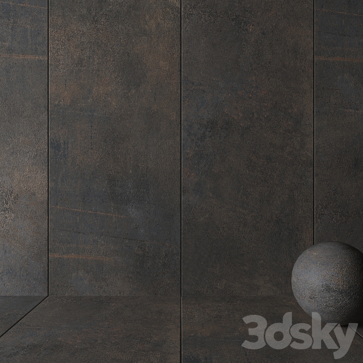 Stone Wall Tiles Etna Rust 3DS Max Model - thumbnail 2