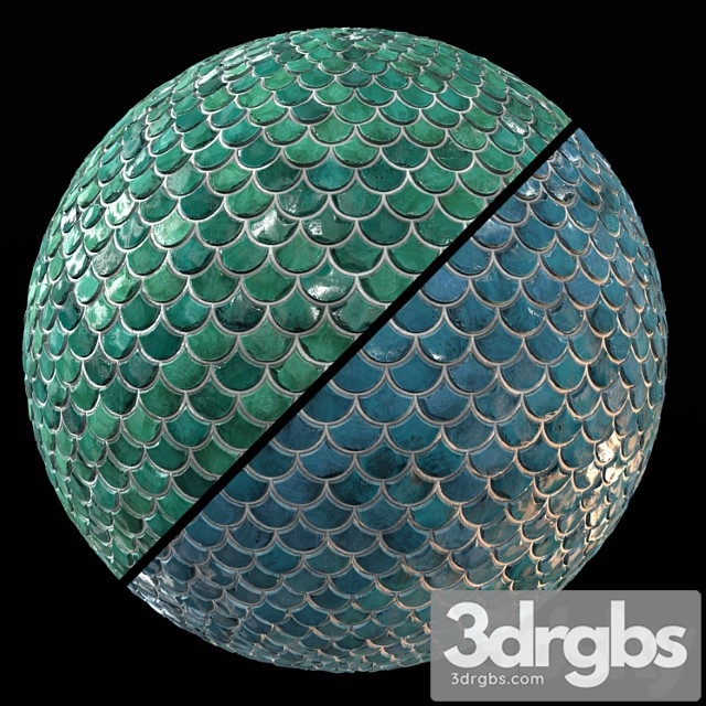 Teal tile pbr material-09 - thumbnail 1